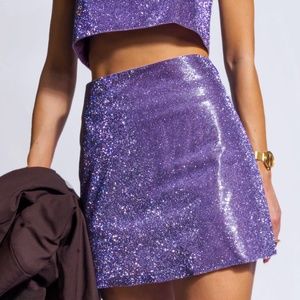 NWT - 12TH TRIBE LAVENDER RHINESTONE SKIRT